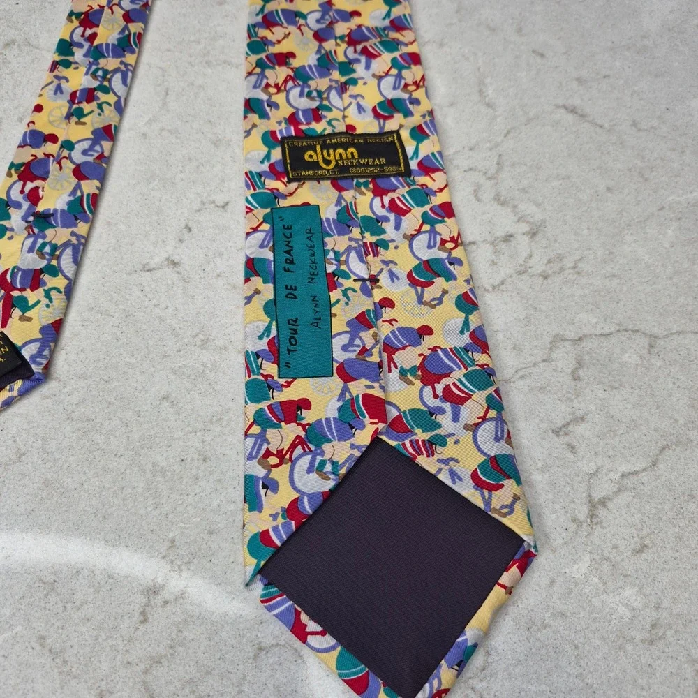 Alynn Necktie Tour De France Cycling Silk Yellow Mens